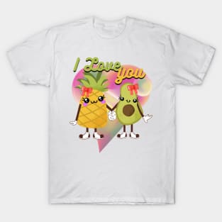 Avocado And Pineapple Cute, kawaii, i love you T-Shirt